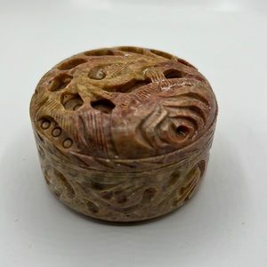 Hand Carved Stone Trinket Box
